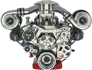 Twin-turbocharged Chevrolet 5.7 liter engine